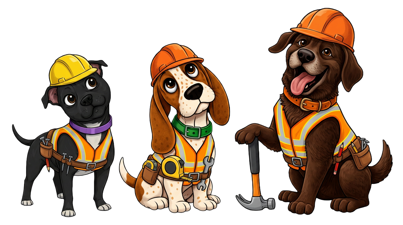 Dogs hard at work